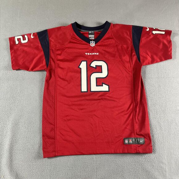 Nike Other - Houston Texans Jersey Boys XL Red Navy NFL Football Nike On Field Shepherd 12